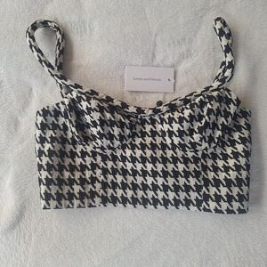 Lovers + Friends Black and White Marina Bustier Sz S Nwt